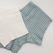 Lunilou boxerice za djecake 2 komada - Stripes Silver Blue/Off White - velicina 92/98