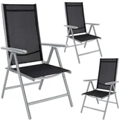 Northix Vrtni stol Bern, 3-delni komplet, srebrn, aluminij