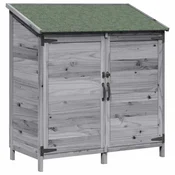Vidaxl Vrtno skladišče Siva 106,5 x 56 x 113,5 cm Trdna smreka