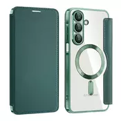 Etui SmartMag Book z Magsafe tehnologijo in RFID denarnico za Samsung Galaxy A17 4G/A17 5G - green
