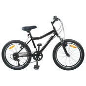 Vidaxl Otroško Kolo 20 Palcev 6-Speed za starost od 6 do 11 let Črna
