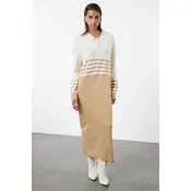 Trendyol Modest Ženska haljina Tctaw25Eb00002, Smeda