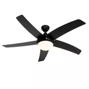Pametni stropni ventilator črn z lesnim potiskom 132 cm vklj. LED možnost zatemnitve z daljinskim upravljalnikom - Cool