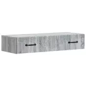 vidaXL Stenska stranska miza Siva Sonoma 87,5 x 34,5 x 17 cm