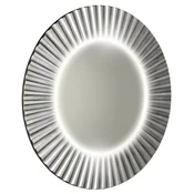 SAPHO Sodobno okroglo ogledalo PRIDE z LED osvetlitvijo in srebrnim okvirjem, o 75cm