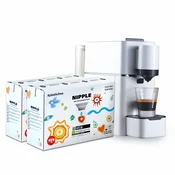 Caffe Pascucci Aparat za kapsule Nipple, Beli i Kapsule za kafu, 120 komada, 2 vrste