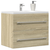 vidaXL Omarica za umivalnik sonoma hrast 60x38,5x48 cm iverna plošča