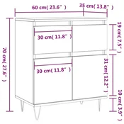 Komoda siva boja betona 60x35x70 cm od konstruiranog drva