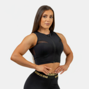 NEBBIA Womens crop top with high support INTENSE Mesh Gold/gold