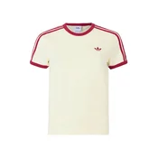 ADIDAS ORIGINALS Majica 3 STRIPES SLIM slonovina / krvavo rdeča