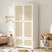 SONNENH Garderobna omara, 90 x 48 x 180 cm, MDF, bela, za shranjevanje v spalnici
