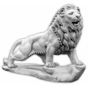 Casa Padrino baroque garden decoration XXL sculpture lion left side gray 186 x H. 150 cm - Huge garden decoration XXL figure - Garden decoration accessories - Garden decoration in baroque style