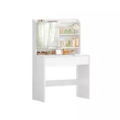 Songmics Toaletna mizica 70x40x136 cm bela