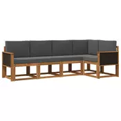 Set vanjskih sofa 5 pcs Prirodna i antracit Poliester