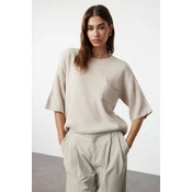 Trendyol Beige Pocket Detailed Knitwear Sweater