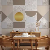 Foto tapeta - Beige and Gold Geometric Pattern 500x350 Vodootporna