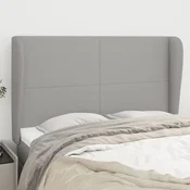 Vidaxl vidaXL Vzglavnik s krilci svetlo siv 147x23x118/128 cm blago