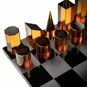 Šah set Acrilic Black/Dark Orange 30 x 30 cm