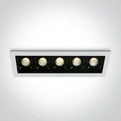 VGRADNA LED SVETILKA 5x2W WW 30deg IP20 700mA ZATEMNLJIVA BELA DM50502B/W/W
