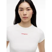 Tommy Jeans Majica Script Rib DW0DW22809 Kremna Slim Fit