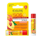 shumee Eveline SOS balzam za ustnice z breskvijo, regeneracijski SPF