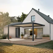 Bioklimatska pergola Ancora Stenska, 4 x 5 m, Antracit-bela, Električni