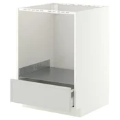 METOD / MAXIMERA Pod.elem. za pecnicu s fiokom, bela/Aspudden svetlosiva, 60x60 cm