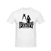 Unisex majica Game Over Party cs2532, Bela