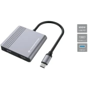 Conceptronic DONN13G laptop dock /port replicator Wired USB 3.2 Gen 1 (3.1 Gen 1) Type-C Grey