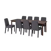 STRANDTORP / BERGMUND Sto i 8 stolica, smeda/Gunnared siva, 150/205/260 cm
