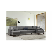 ATELIER DEL SOFA Ugaona garnitura Kristal Rest 2+Corner v2 Dark Grey