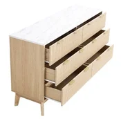 VEVOR Predalnik 6 predalov žlebast 399x1372x813 cm svetlo leseni