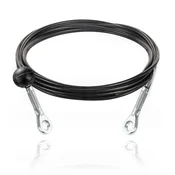 DQ-PP Stahlseil ummantelt mit Ösen und Ballstopper für Fitnessgeräte | 5 mm/6,5 mm | 2,3 m | 7x19 | Drahtseil | Kabel za telovadnico | , Črna | Fitnes | 230 cm
