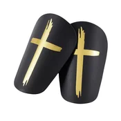 INF Dvojni komplet velikih križnih ščitnikov za nogomet, PU in EVA Black&Gold, (5000302551)