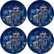 Bertoni Home Unisexs 4 Round Table Pads Set Midnight Navy Blue
