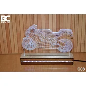 Black Cut 3D Lampa Svetlo plava