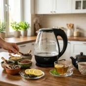 Adler AD 1224 electric kettle 1.5 L Black,Transparent 2000 W