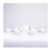 Porcelanast 15-delni kavni komplet, bel