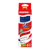 Poštni svinčnik, trikotne oblike, KORES Twin Jumbo, modro-rdeč
