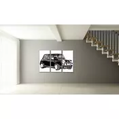 Rucno slikane slike na platnu Pop Art MINI COOPER 3-delne 120x80cm ()