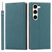 GS Usnjen ovitek za Samsung Galaxy S23 Plus, ERBORD zrnato usnje, moder