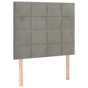 Vidaxl Vzglavje za postelje svetlo sivo 100x5x118/128 cm žametno