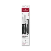 Victorinox - 3-delni set kuhinjskih nožev s lupilcem SWISS CLASSIC, črna