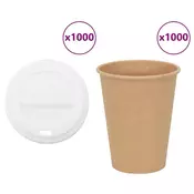 Vidaxl vidaXL papirnati kozarci s pokrovi, 1000 kosov, 355 ml, 300 ml