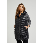Womens quilted vest MOODO - black