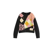 Desigual Pulover bež/rjava/svetlo zelena/črna