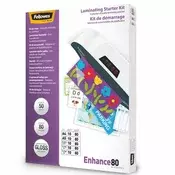 Laminacijska folija za vruće laminiranje, 80 mikrona, sjajna, 50 listova, FELLOWES 5328102