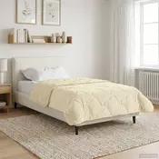 vidaXL Zimska posteljnina krema 135 x 200 cm Mikrofibra in Teddy flis