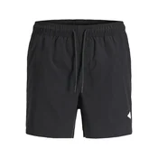 JACK & JONES Kratke kopalne hlače JPSTMAUI TROPIC  črna