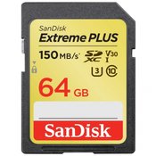Sandisk Extreme PLUS memory card 64 GB SDXC Class 3 UHS-I